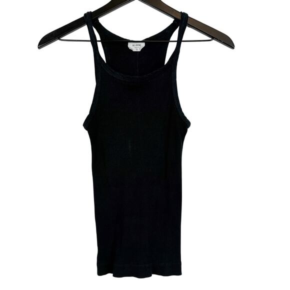 Re/Done Ribbed Basic Tank Top Black USA - M - Picture 1 of 8